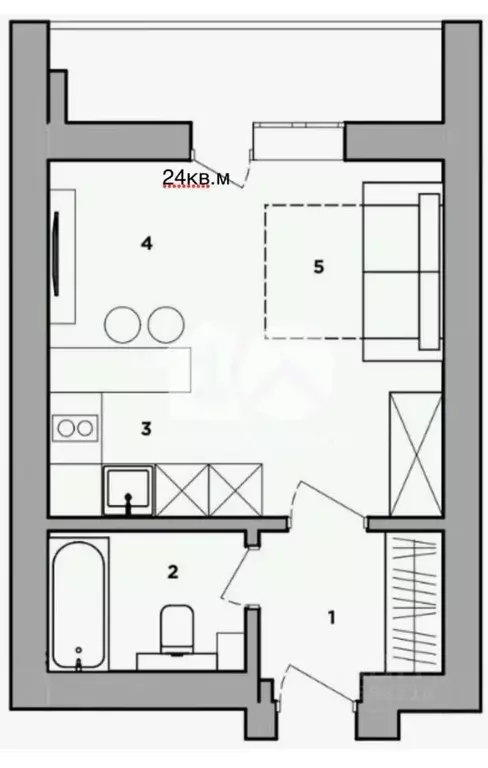 Студия Новосибирская область, Новосибирск Северо-Чемской жилмассив, ... - Фото 1