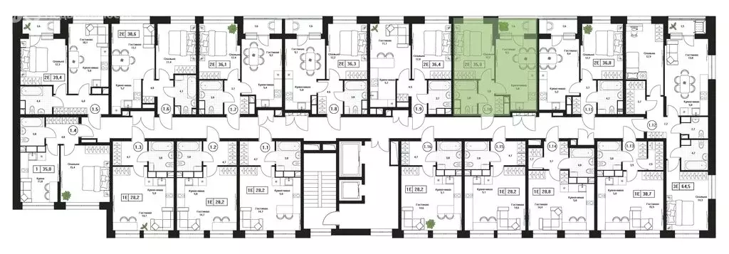 1-комнатная квартира: Пушкино, ЖК Пушкино Град (35.9 м) - Фото 2