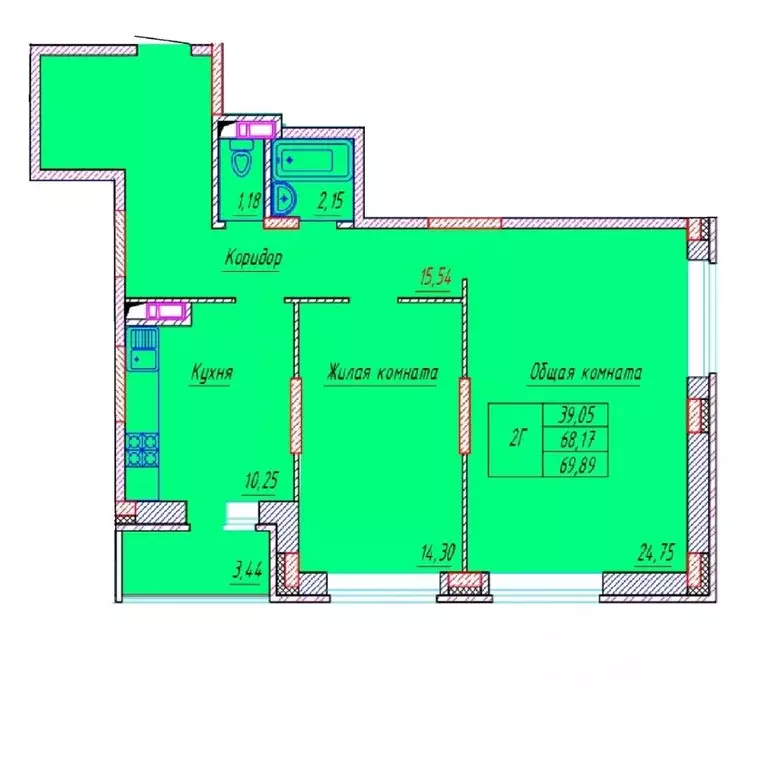 2-к кв. Чувашия, Новочебоксарск бул. Речной, 6 (70.8 м) - Фото 0