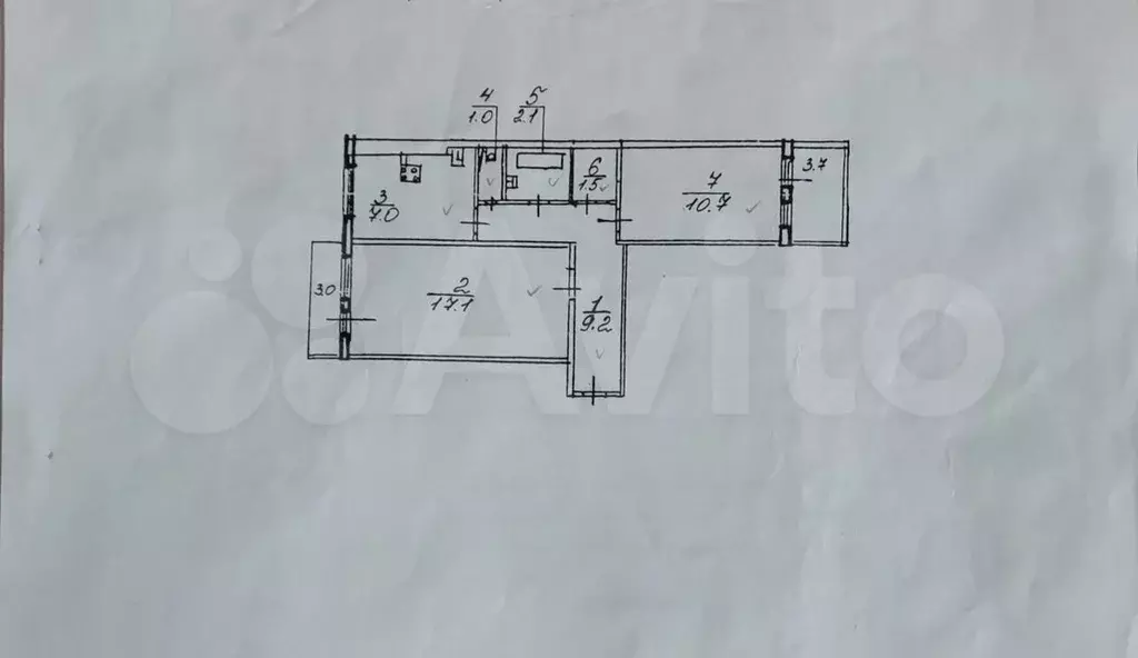 2-к. квартира, 51,4 м, 6/9 эт. - Фото 0