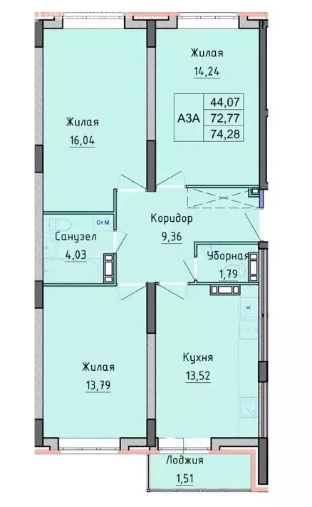 3-комнатная квартира: Ярославль, район Сокол, 1-й микрорайон, ЖК Волга ... - Фото 1