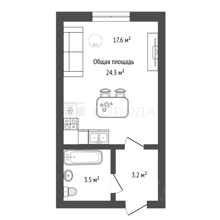 Студия Новосибирская область, Новосибирск Дивногорская ул., 150/2 ... - Фото 2