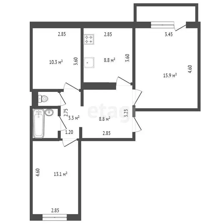 3-комнатная квартира: Липецк, Опытная улица, 19Б (62.7 м) - Фото 0