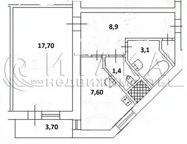 1-к кв. Санкт-Петербург ул. Маршала Казакова, 1к2Б (38.7 м) - Фото 2