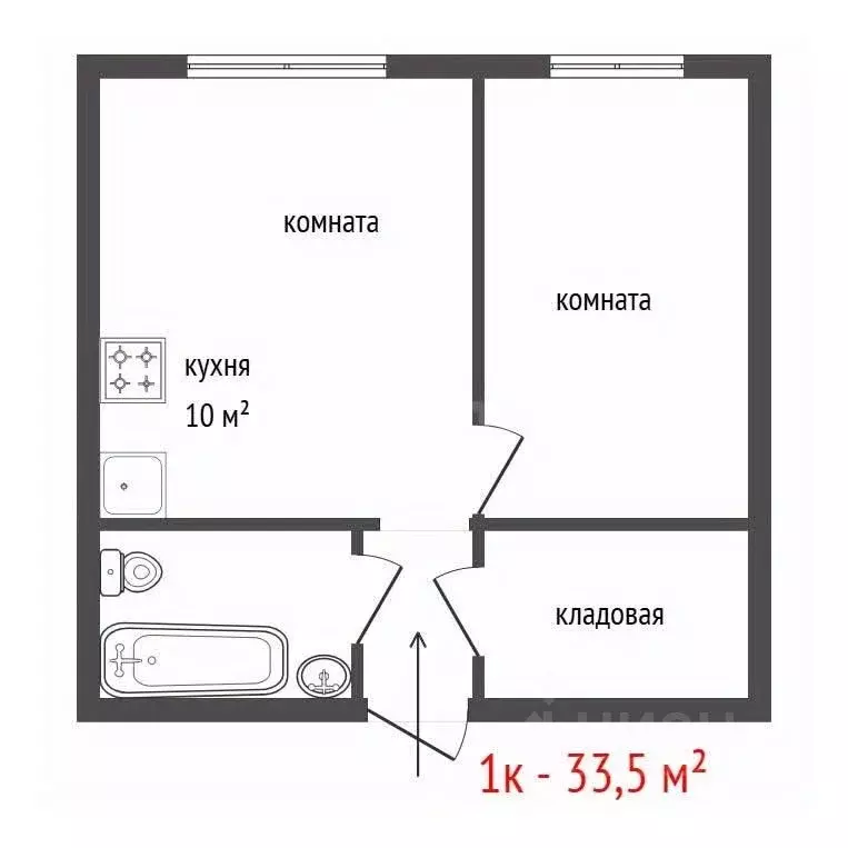 1-к кв. Свердловская область, Сухой Лог ул. Горького, 1 (33.5 м) - Фото 2