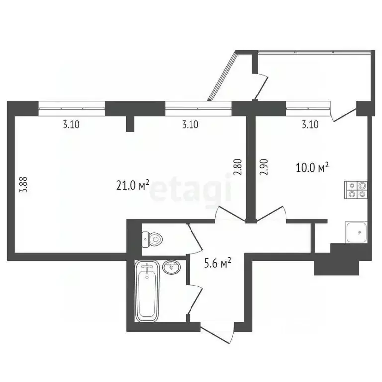 1-к кв. Камчатский край, Петропавловск-Камчатский Якорная ул., 1/1 ... - Фото 2