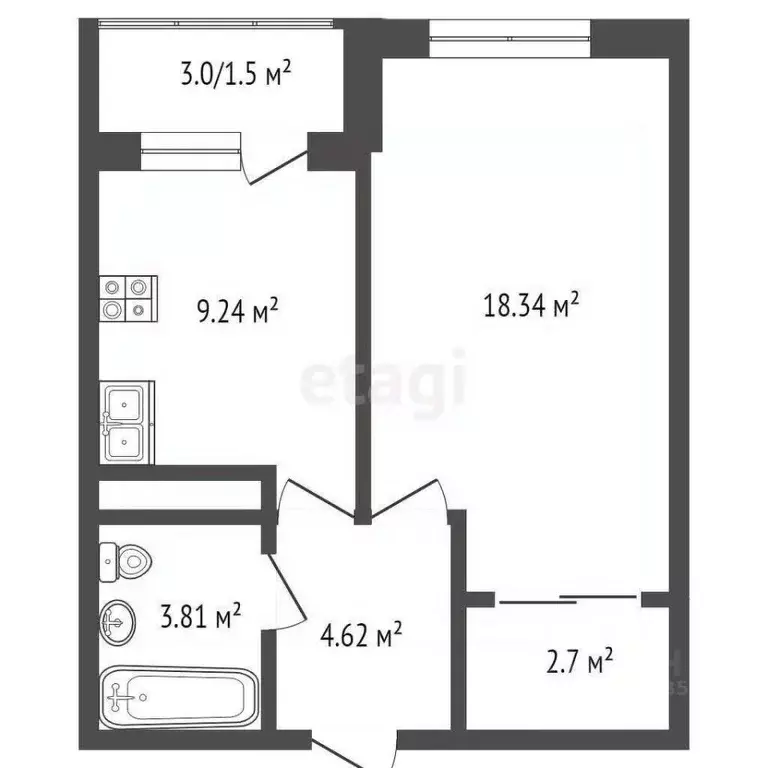 1-к кв. Москва 6-я Радиальная ул., вл7к28 (41.0 м) - Фото 1