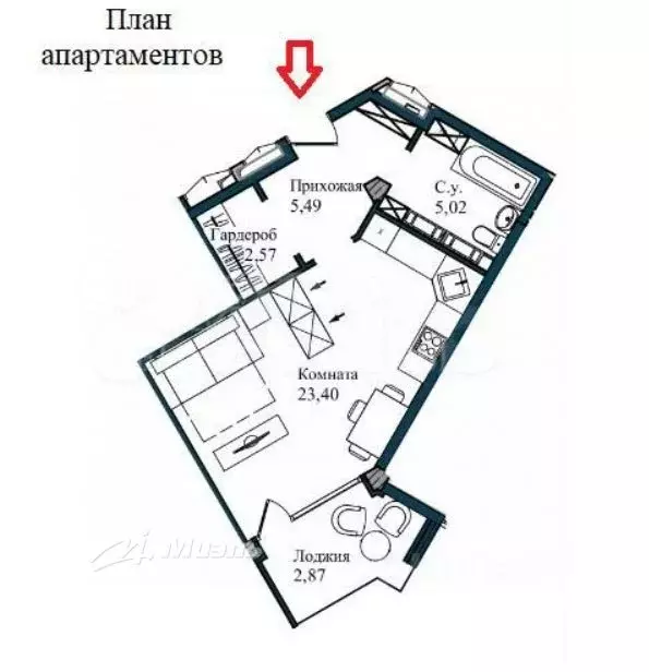 1-к кв. Севастополь ул. Летчиков, 10к3 (41.8 м) - Фото 1