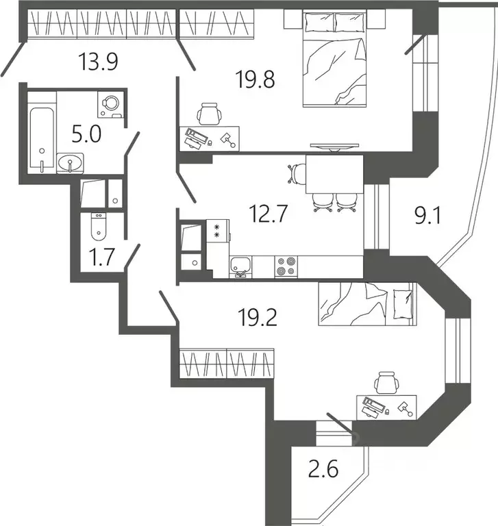 2-к кв. Московская область, Подольск Климовск мкр, ул. Советская, 18к2 ... - Фото 1