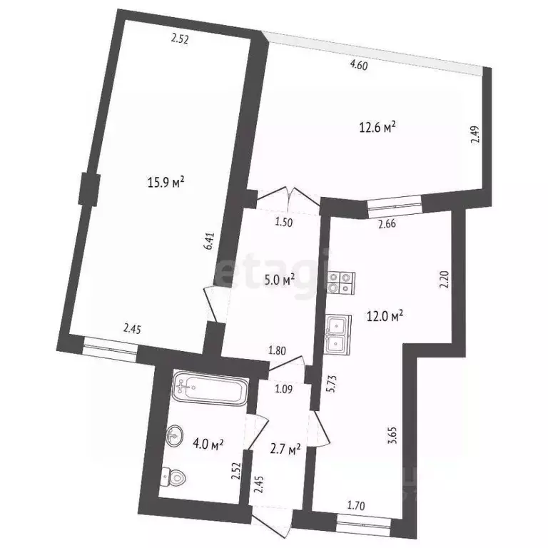 2-к кв. Крым, Евпатория ул. Революции, 52А (35.4 м) - Фото 2