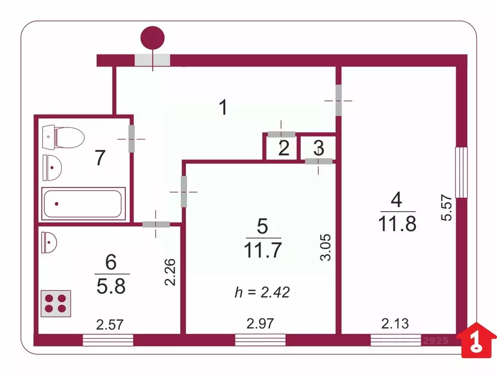 2-к кв. Омская область, Омск Городок Нефтяников мкр, ул. ... - Фото 2