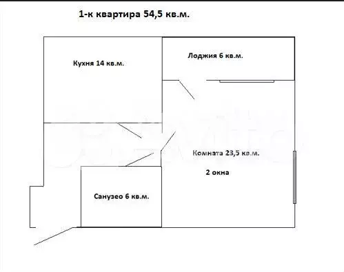 1-к. квартира, 54,9 м, 2/23 эт. - Фото 0