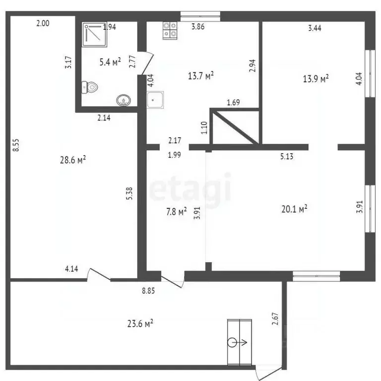 Дом в Костромская область, Вохомский район, д. Бельково 1 (61 м) - Фото 2