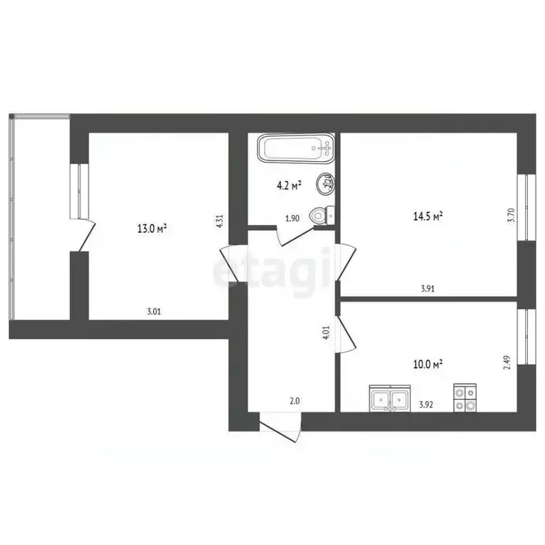 2-к кв. Белгородская область, Белгородский район, Дубовское с/пос, с. ... - Фото 0