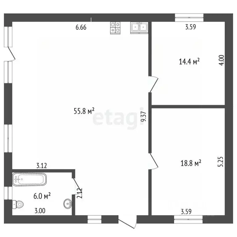 Дом в Ставропольский край, Пятигорск № 3 садоводческий массив,  (97 м) - Фото 1