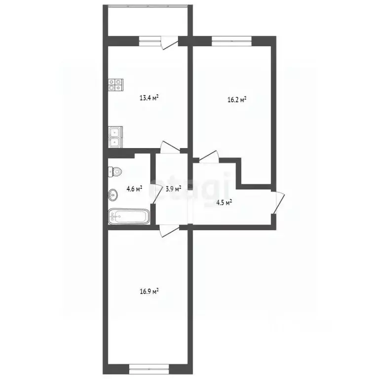 2-к кв. Мордовия, Саранск ул. Щорса, 29 (59.2 м) - Фото 2