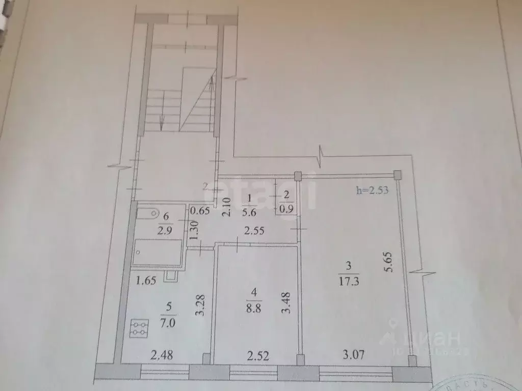 2-к кв. Амурская область, Благовещенск ул. Мухина, 8 (42.5 м) - Фото 1
