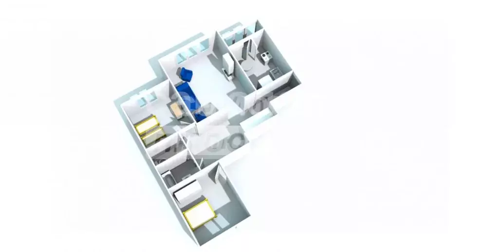 3-к кв. Московская область, Домодедово Западный мкр, ул. Лунная, 25 ... - Фото 2