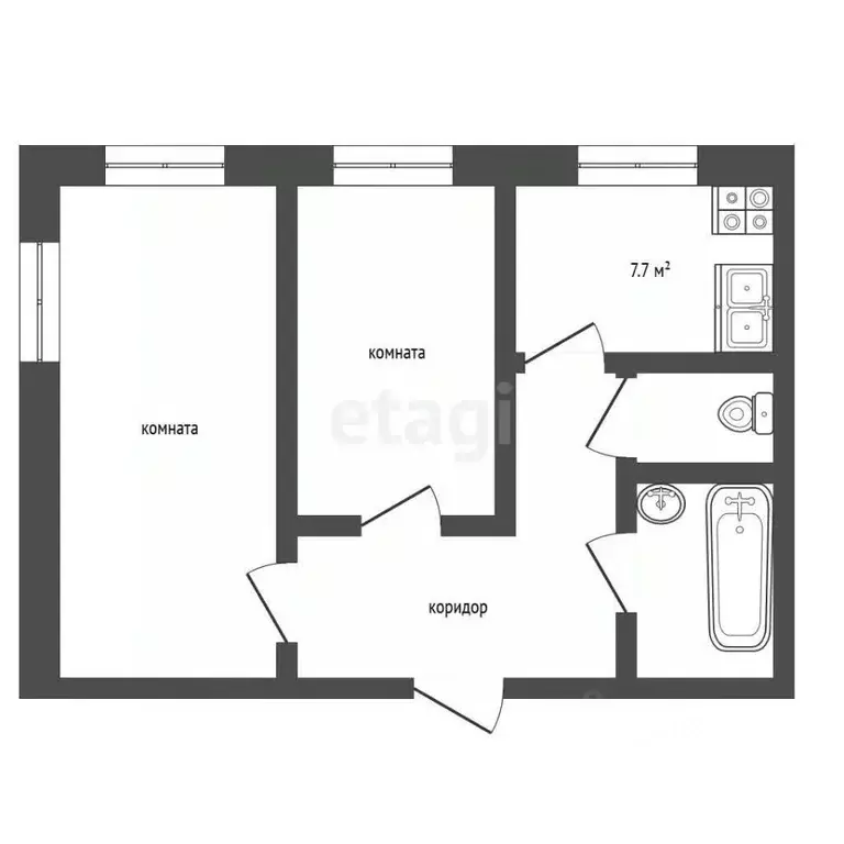 2-к кв. Севастополь ул. Надеждинцев, 1/5 (56.1 м) - Фото 2