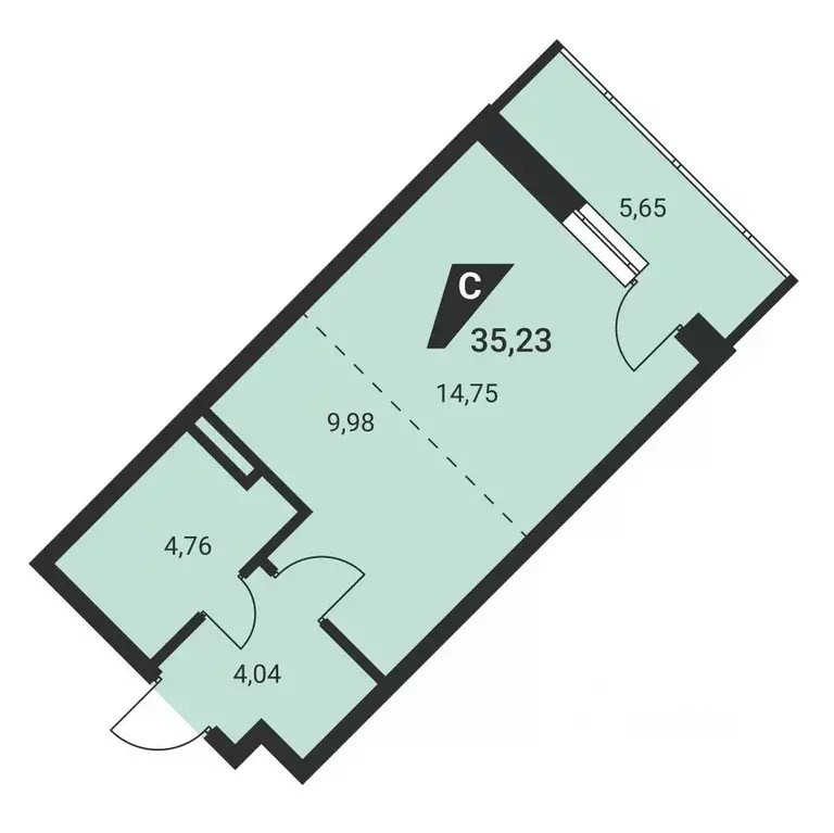 1-к кв. Свердловская область, Екатеринбург ул. Громова, 26 (35.23 м) - Фото 1