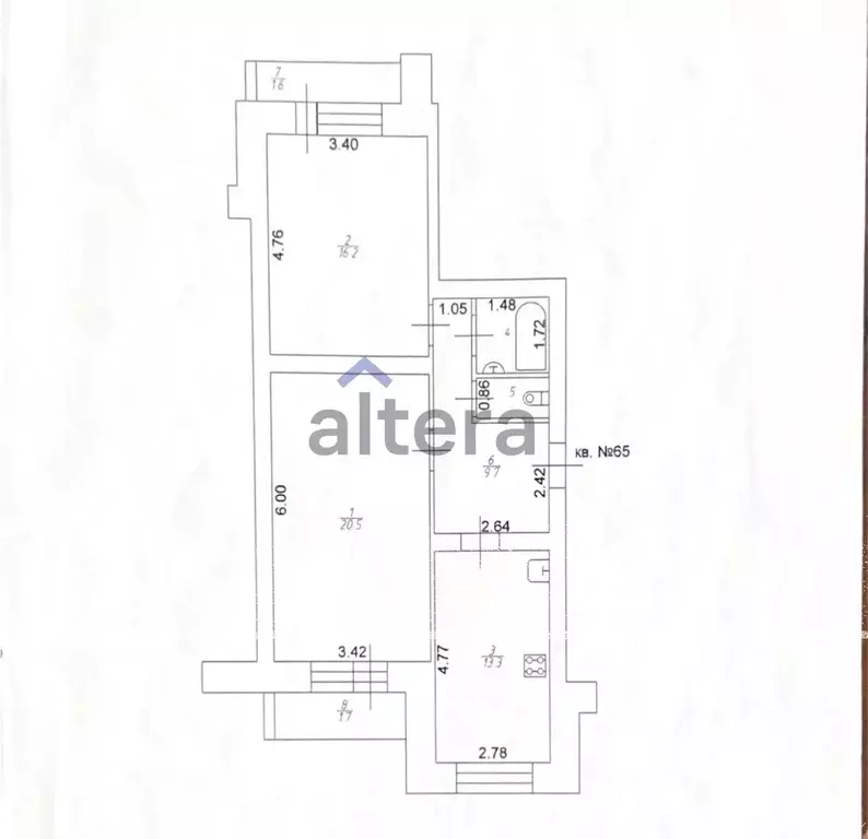 2-к кв. Татарстан, Зеленодольск ул. Шустова, 2 (66.8 м) - Фото 2