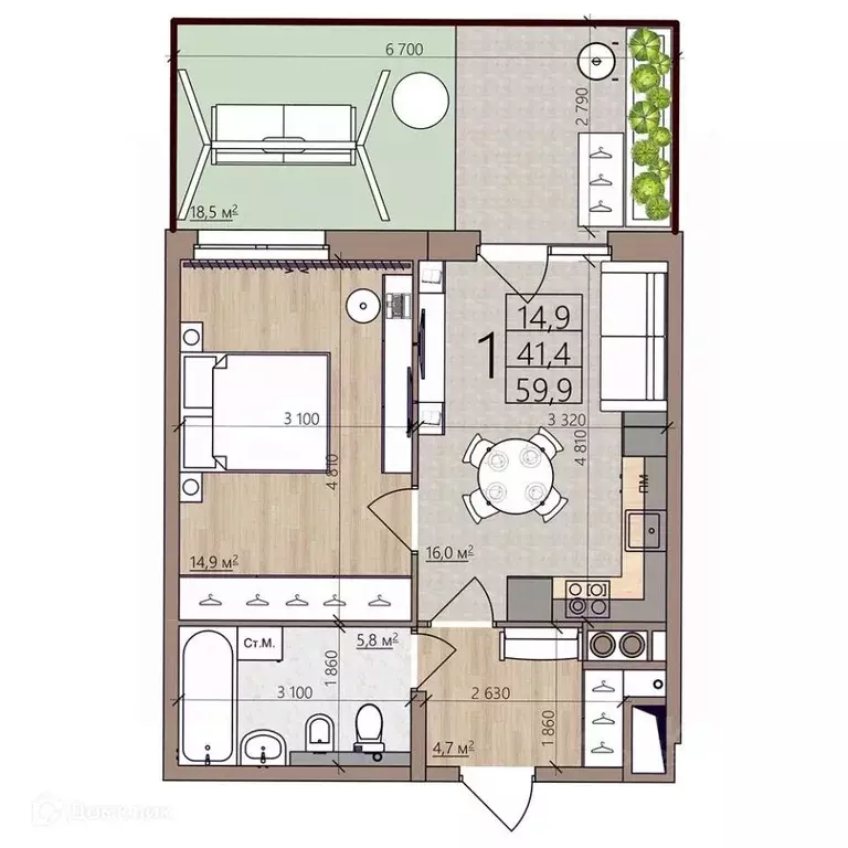 1-к кв. Рязанская область, Рязань пос. Шпалозавода, Окская Стрелка ... - Фото 2