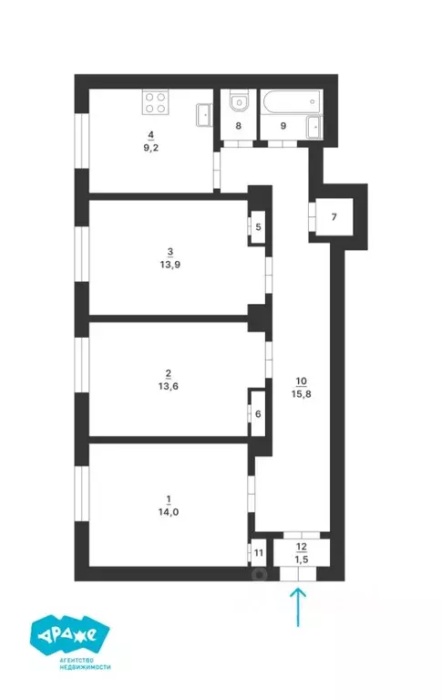 3-к кв. Свердловская область, Екатеринбург ул. Тургенева, 3 (74.0 м) - Фото 1