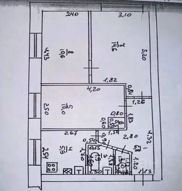 3-к кв. Татарстан, Казань ул. Новаторов, 2а (51.5 м) - Фото 2