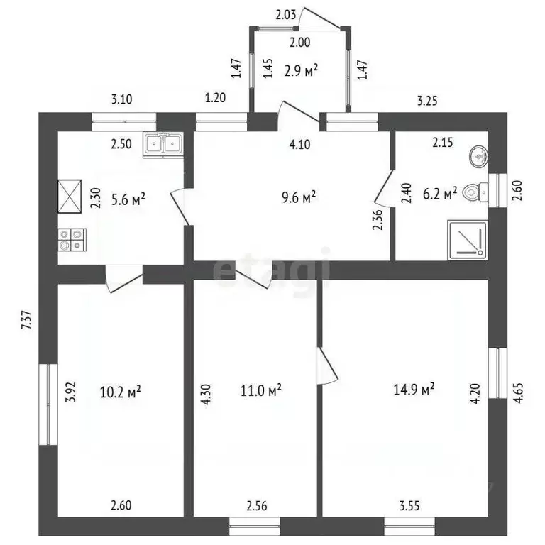 Дом, 59.4 м - Фото 2
