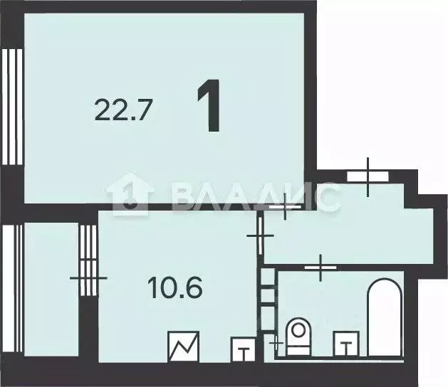 1-к кв. Москва Новочеремушкинская ул., 56/3 (43.2 м) - Фото 2