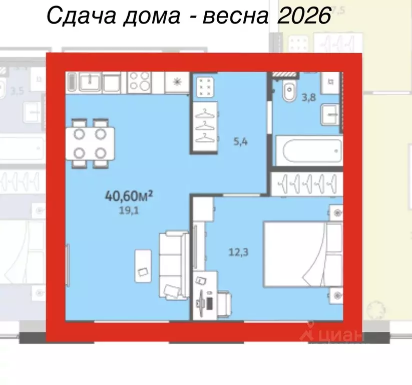 1-к кв. Удмуртия, Завьяловский район, д. Хохряки, Богатыри мкр 11 ... - Фото 2