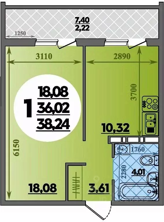 1-к кв. Краснодарский край, Краснодар ул. Генерал-лейтенанта ... - Фото 1