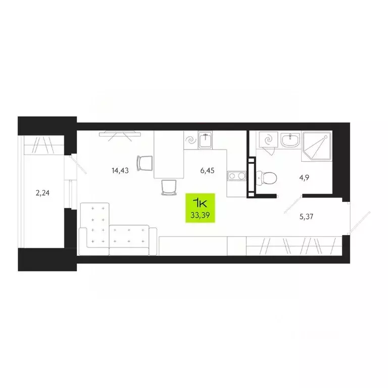 1-к кв. Томская область, Томск Уютный жилой квартал, ул. Маяковского, ... - Фото 1