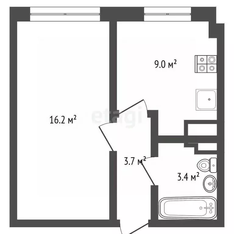 1-к кв. Ямало-Ненецкий АО, Новый Уренгой Строителей мкр, 7/2 (31.1 м) - Фото 1