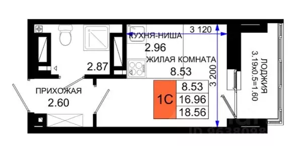 Студия Ростовская область, Ростов-на-Дону Нефтекачка кв-л, Октябрь ... - Фото 0