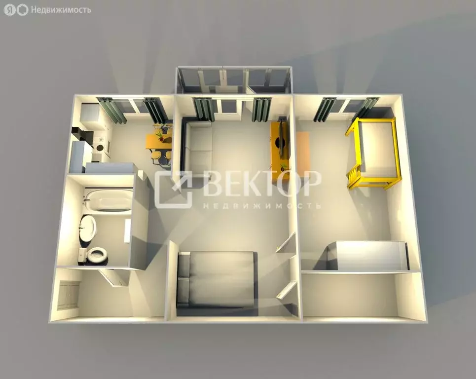 2-комнатная квартира: Ярославль, улица Юности, 20 (43.8 м) - Фото 2