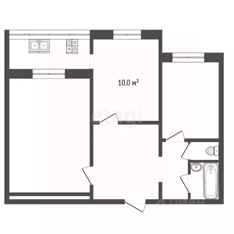 2-к кв. Ставропольский край, Пятигорск ул. Бутырина (51.0 м) - Фото 1