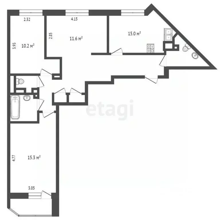 3-к кв. Ханты-Мансийский АО, Сургут ул. Восход, 1 (71.2 м) - Фото 0