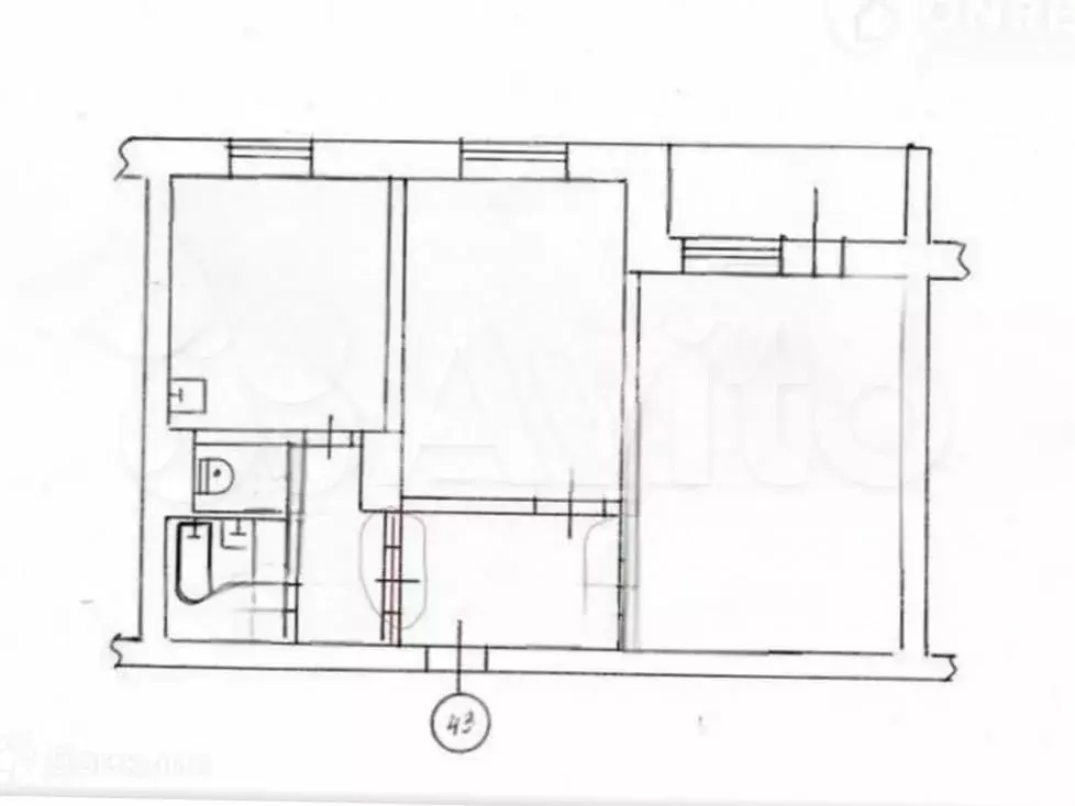 2-к. квартира, 46 м, 3/9 эт. - Фото 0