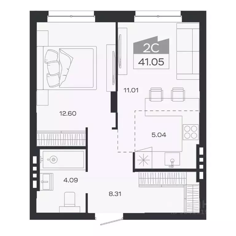 2-к кв. Новосибирская область, Новосибирский район, Краснообск рп ... - Фото 1