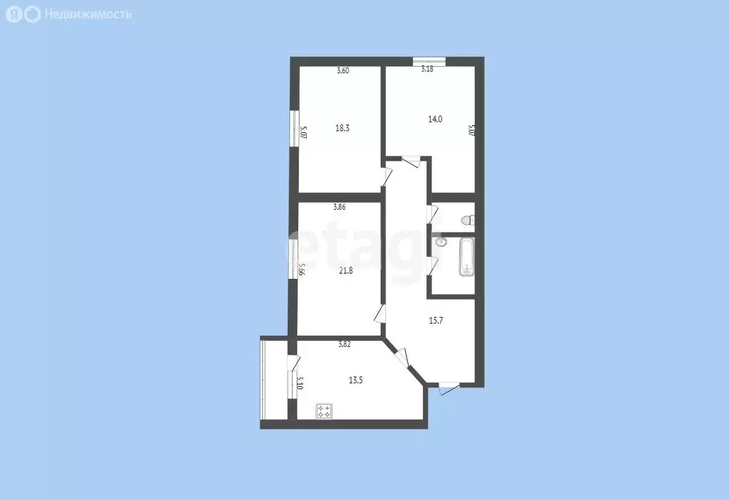 3-комнатная квартира: Черкесск, Международная улица, 8Б (89 м) - Фото 0