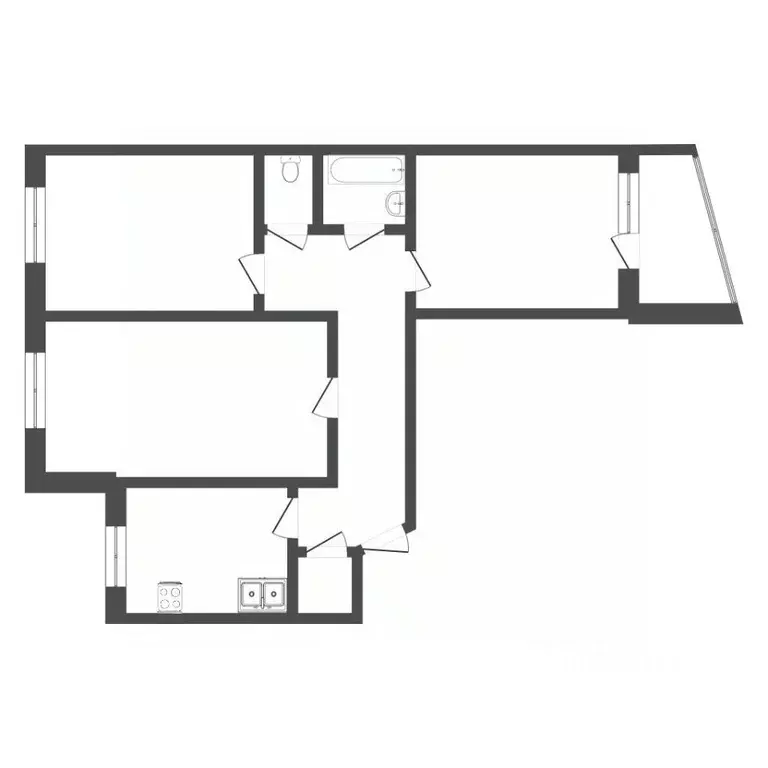 3-к кв. Тюменская область, Тюмень Холодильная ул., 56 (66.1 м) - Фото 1