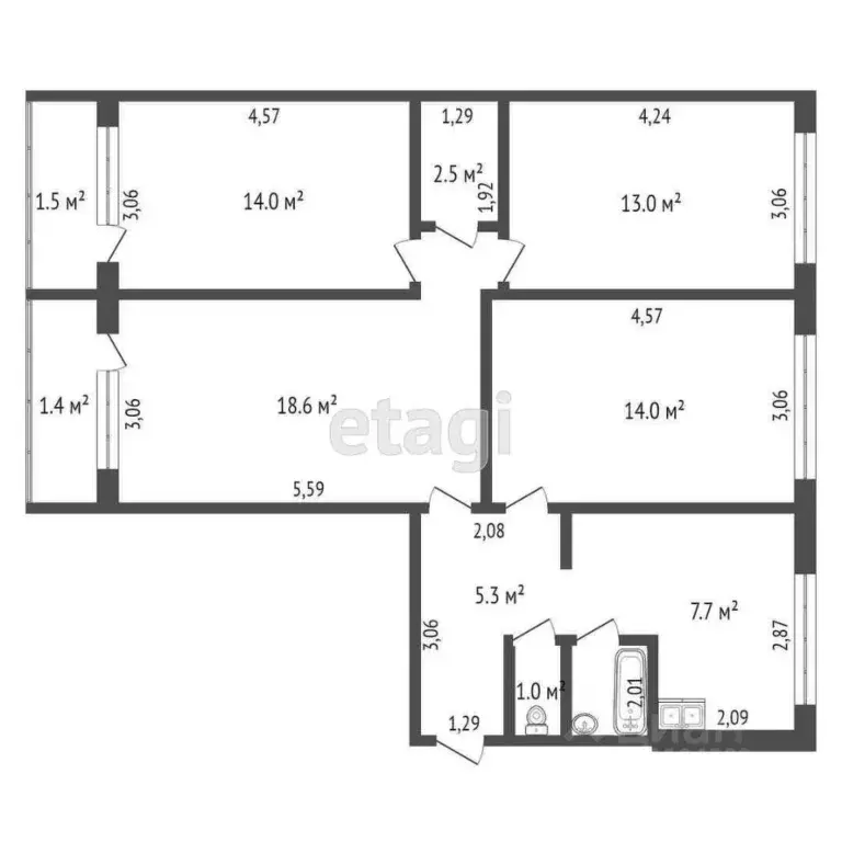 4-к кв. Мордовия, Саранск ул. Н. Эркая, 40 (78.0 м) - Фото 1