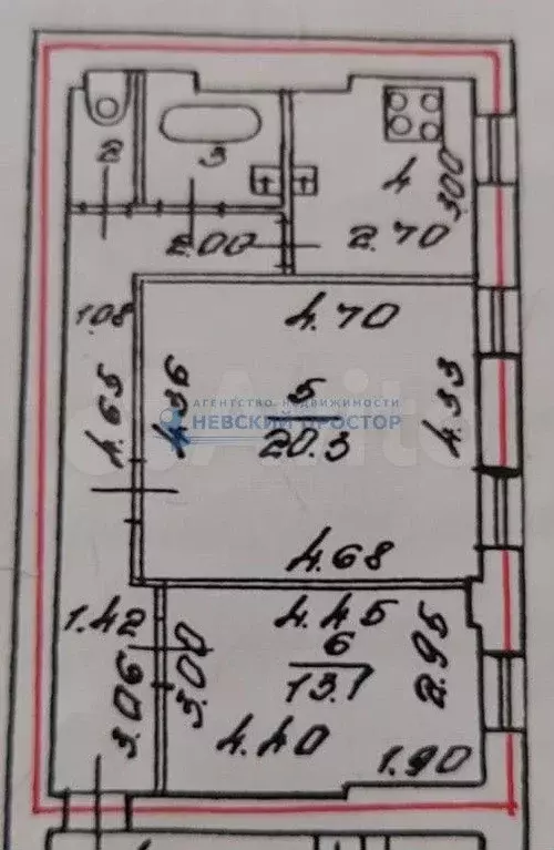 2-к. квартира, 58,5 м, 4/5 эт. - Фото 0