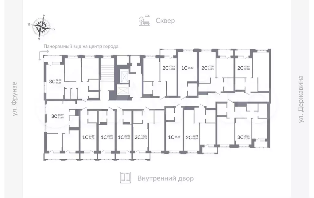 Квартира-студия, 21,7 м, 20/25 эт. - Фото 1