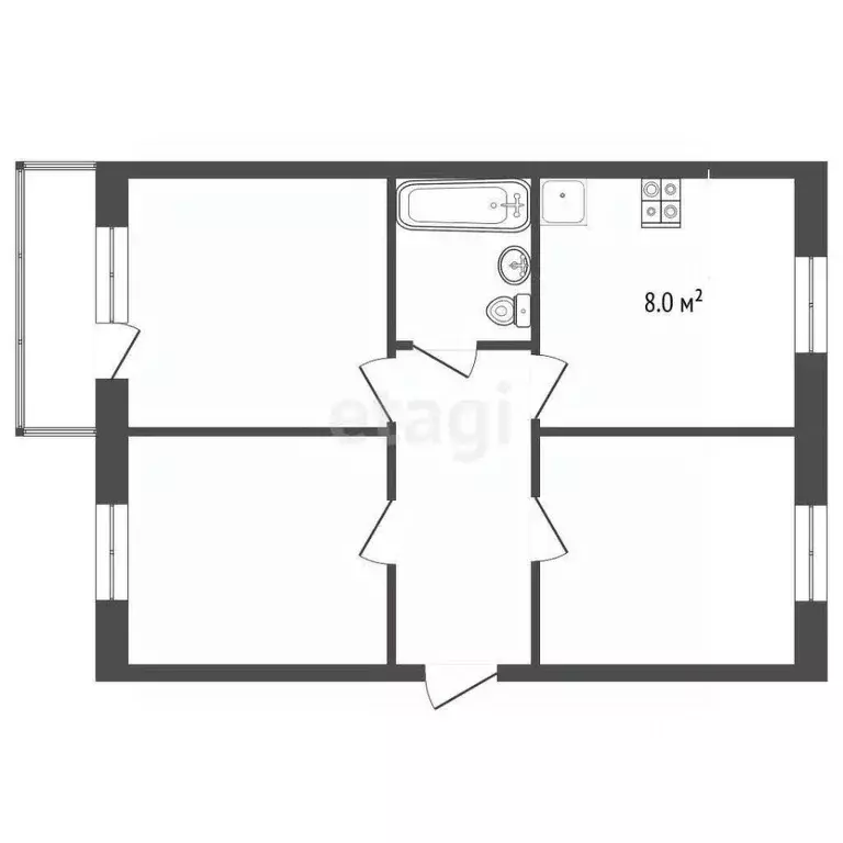 3-к кв. Ярославская область, Рыбинск 1-я Выборгская ул., 52 (63.0 м) - Фото 2