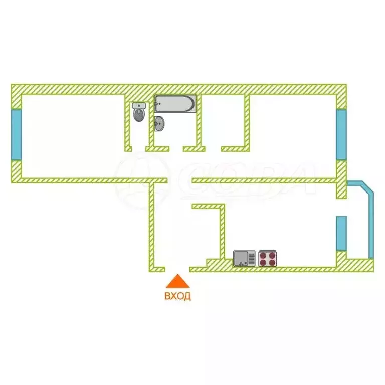 2-комнатная квартира: Тюмень, улица Валентины Трофимовой, 4к1 (67.5 м) - Фото 2