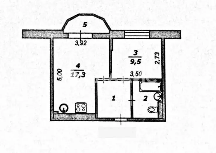 2-к кв. Белгородская область, Белгород Харьковская ул., 5к1 (37.5 м) - Фото 2
