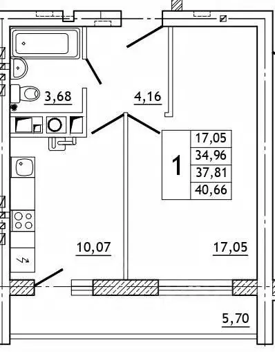 1-к кв. Смоленская область, Смоленский муниципальный округ, д. ... - Фото 1