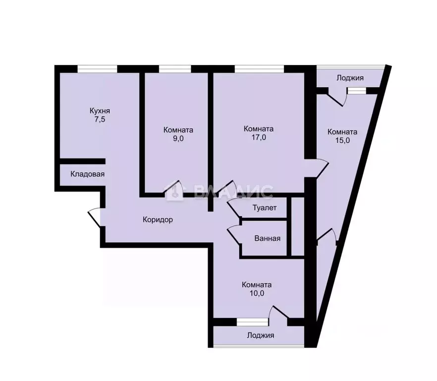 Квартира, 4 комнаты, 83.8 м - Фото 2